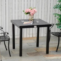 Tavolo da Giardino per 4 Persone Tavolo da Pranzo in Alluminio Arredo Giardino Salotto Resistente Plastica Nero 78 x 78 x 74 cm