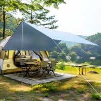 Tenda da Sole Portatile 3x3 m, Tendalino Parasole Impermeabile per Campeggio, e Spiaggia, Bianco