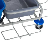 Carrello per Pulizie Professionale Multiuso con 4 Secchi Rotelle Borsa di Tela 118 × 73 × 103cm