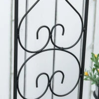 Portapiante Verticale Pieghevole con 5 Vasi da Esterno in Metallo, 82x12.5x150cm, Nero