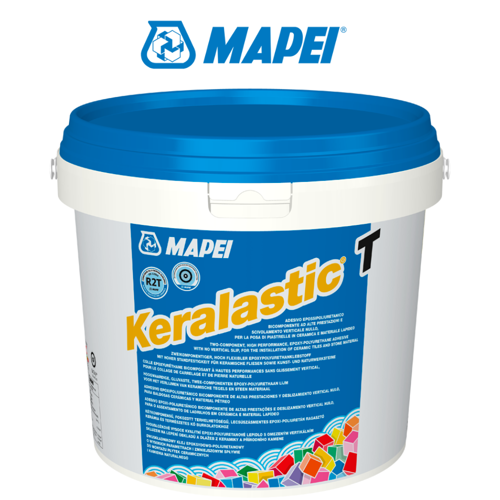 Adesivo bianco epossi-poliuretanico bicomponente keralastic t mapei 5kg ceramica