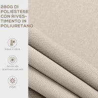 Tenda da Sole 3x2 m a Bracci, Regolabile 5°-35° in Alluminio e Poliestere, Bianco Crema