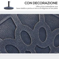 Base per Ombrellone Rotondo per Pali da Ø38 e Ø48 mm, in Resina e Acciaio, Ø45 cm, Bronzo