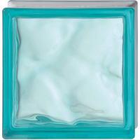 Vetromattone effetto ondulato diffusione luce modello pure 190 x 190 x 80 mm *** colore- turchese, confezione 1