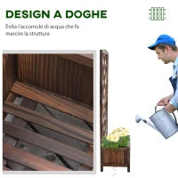 Fioriera da Esterno con Grigliato in Legno per Piante Rampicanti, 60x30x122.5 cm, Marrone