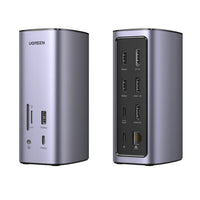 UGREEN Docking Station Triple Display- 12-in-1- 8K 2xHDMI & DP- USB-C 10G- RJ45- PD 100W- 3xUSBA- CR- Audio