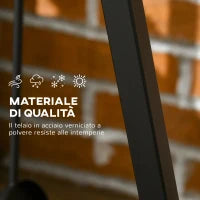 Scaffale Portalegna con Ganci da Esterno e Interno in Acciaio, 45x32x58cm, Nero