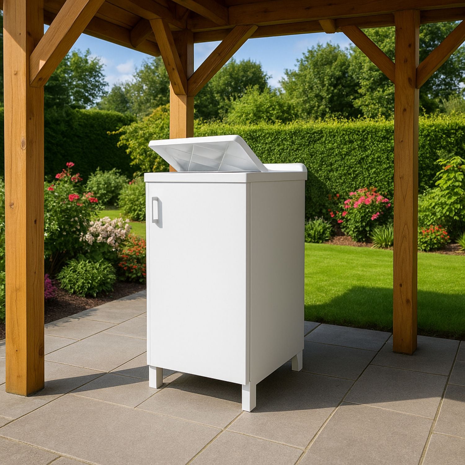 Mobile lavanderia bianco lavabo resina 45x50x85 asse lavaggio cm anta singola