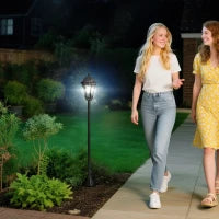 Set 2 Lampioni Solari per Giardino con 2 LED e Accensione Automatica, Nero