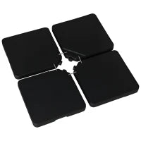 Base per Ombrellone da 4 Pezzi Riempibili con Acqua o Sabbia e Ganci di Connessione, Nero