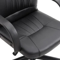 Sedia da Ufficio Ergonomica e Girevole, Poltrona da Ufficio con Altezza Regolabile in Similpelle 60x60x94-103cm Nero