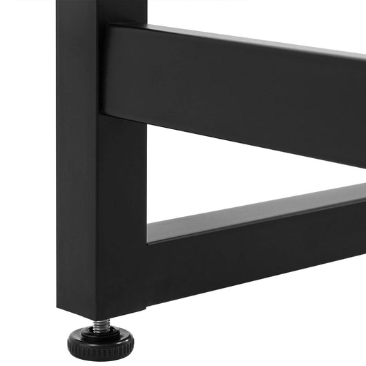 Nureau Tavolo Angolare a Forma di L con Supporto per Monitor per Studiare, Giocare, Lavorare, Salvaspazio, Gambe Regolabili, Struttura in Metallo, Facile Montaggio, Greige e Nero 12_0001315