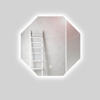 Specchio 5 mm ottagonale retroilluminato a filo led interruttore touch *** misure 60x60 cm, tonalità standard 6000-6...