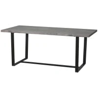 Tavolo da Pranzo Rettangolare Stile Industriale per 8 Persone, 180x90x75cm, Grigio e Nero