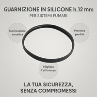 Guarnizione siliconica h.12 mm canna fumaria mono parete isolamento perfetto *** misura Ø 350 mm, confezione 1