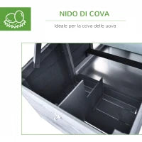 Pollaio Prefabbricato in Legno per 2 Galline con Recinzione e Nido per Cova, 150.5x54x87cm