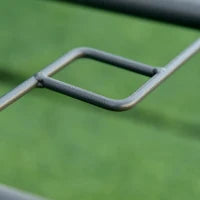 Tavolo da Giardino con Foro per Ombrellone, Arredamento da Esterno in Metallo e Vetro 140x80x70cm Grigio