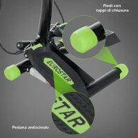 Stepper Professionale con Manubrio e Corde in Acciaio per Allenamento a Casa, 40 x 40 x 118cm, Nero