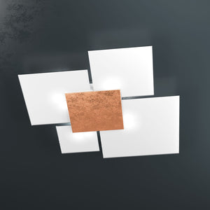 UPGRADE-90 APPLIQUE-PLAFONIERA 4 LUCI FOGLIA RAME 1148-90-FR