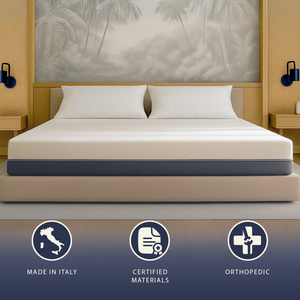Boreal | Materasso Piazza e Mezza 120x190 Memory Foam e Waterfoam | Altezza 22 cm | Materasso Ortopedico, Anallergico e Antiacaro | Dispositivo Medico Classe 1 | Sfoderabile e Traspirante