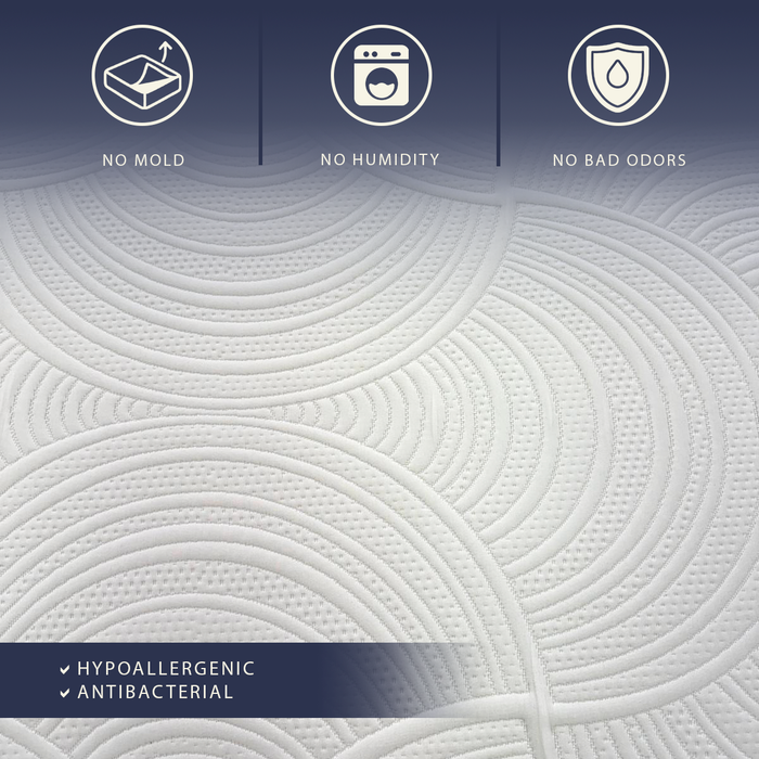 Boreal | Materasso Piazza e Mezza 120x190 Memory Foam e Waterfoam | Altezza 22 cm | Materasso Ortopedico, Anallergico e Antiacaro | Dispositivo Medico Classe 1 | Sfoderabile e Traspirante