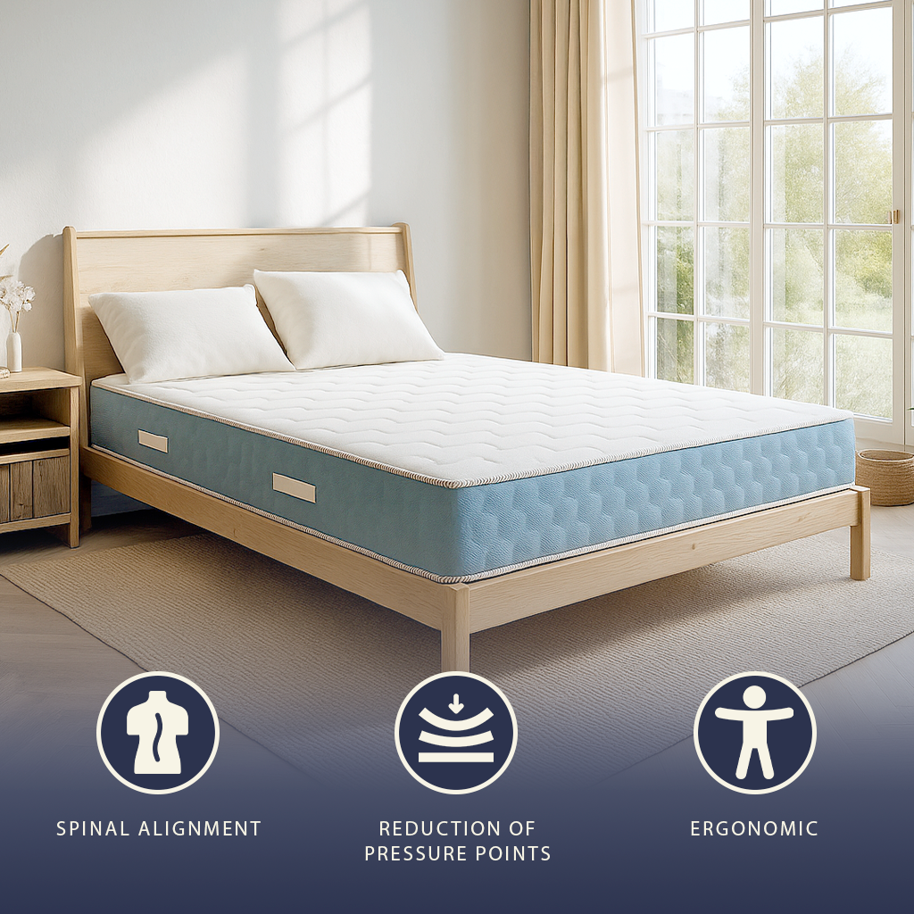 Fiore | Materasso Ortopedico Piazza e Mezza 120x190 cm | Altezza 21 cm | Dispositivo Medico Classe 1 | Ergonomico e Traspirante | Prodotto in Italia