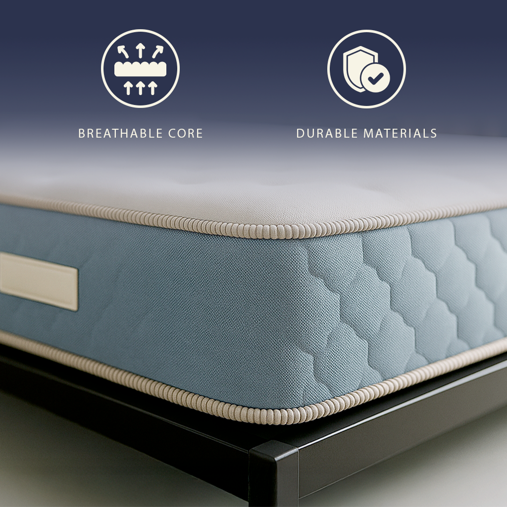 Leo | Materasso Ortopedico Singolo 90 x 190 cm in Waterfoam e Memory Foam | Altezza 22 cm | Dispositivo Medico Classe 1 | Anallergico e Antiacaro | Prodotto in Italia