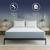 Leo | Materasso Ortopedico Singolo 90 x 190 cm in Waterfoam e Memory Foam | Altezza 22 cm | Dispositivo Medico Classe 1 | Anallergico e Antiacaro | Prodotto in Italia