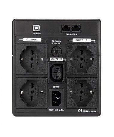 UPS 1500VA Gruppo Di Continuità Vultech UPS1500VA-PRO Line Interactive Con LCD