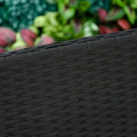 Panchina da Giardino ed Esterno in Rattan, Panca in Rattan Nero 2 Posti, 122x60x85cm