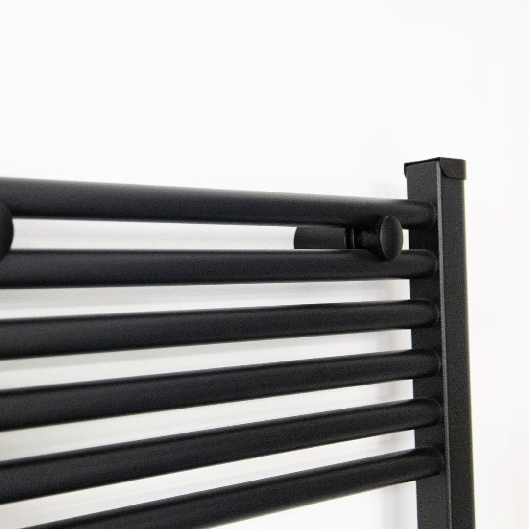 Termoarredo bagno scaldasalviette acciaio radiatore calorifero termosifone nero opaco *** misure h770xl500xi450 16 tu...