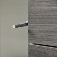 Mobiletto 2 Cassetti e 2 Ante, Apertura a Pressione, Mobile con 2 Cassetti e 2 Ante per Casa e Ufficio, 79x36x74cm, Grigio Chiaro e Bianco