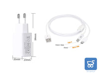 USB POWER ADAPTER - 2A 100-240VAC per IPHONE, AIRPODS, SAMSUNG con Cavo USB Splitter USB-C Micro USB