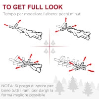 Albero di Natale Alto 195cm Realistico con Pigne Decorative e 556 Rami, Verde