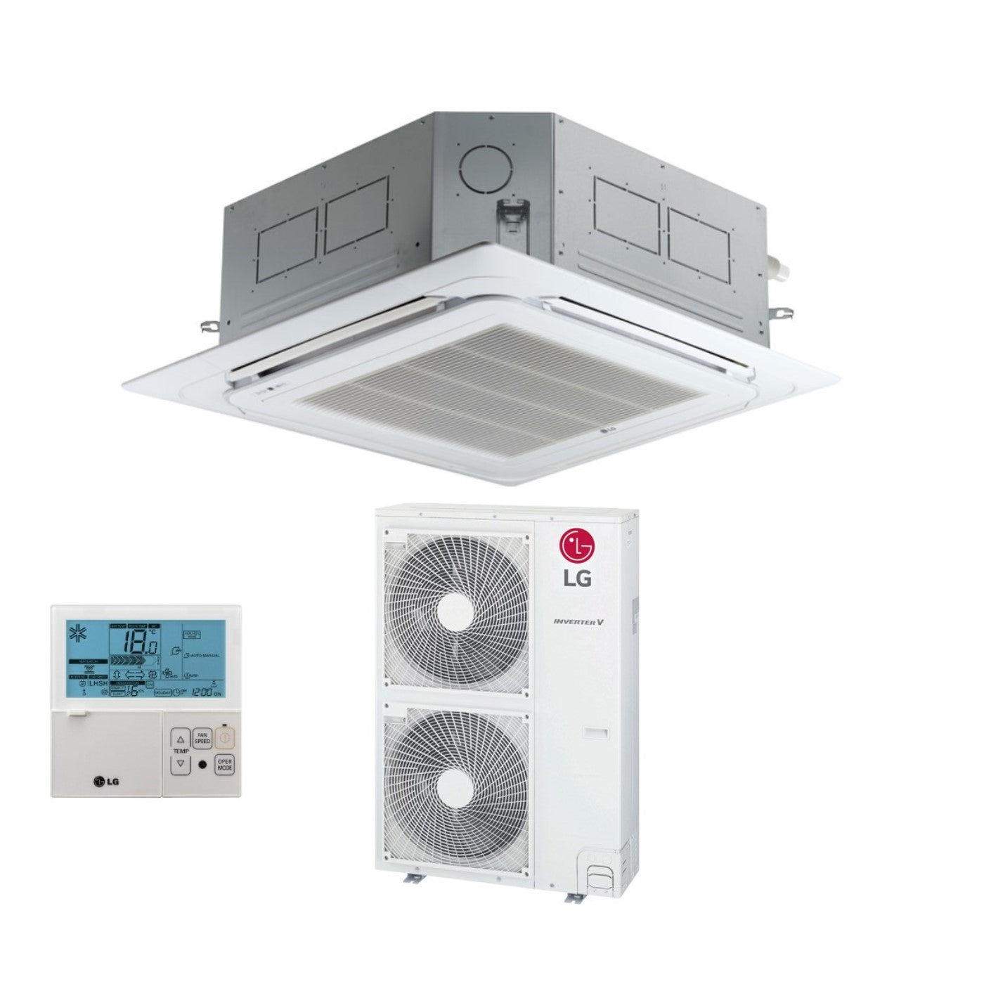 Condizionatore LG Cassetta a 4 Vie Inverter 48000 Btu UT48F R-32 Wi-Fi Optional con Pannello Incluso