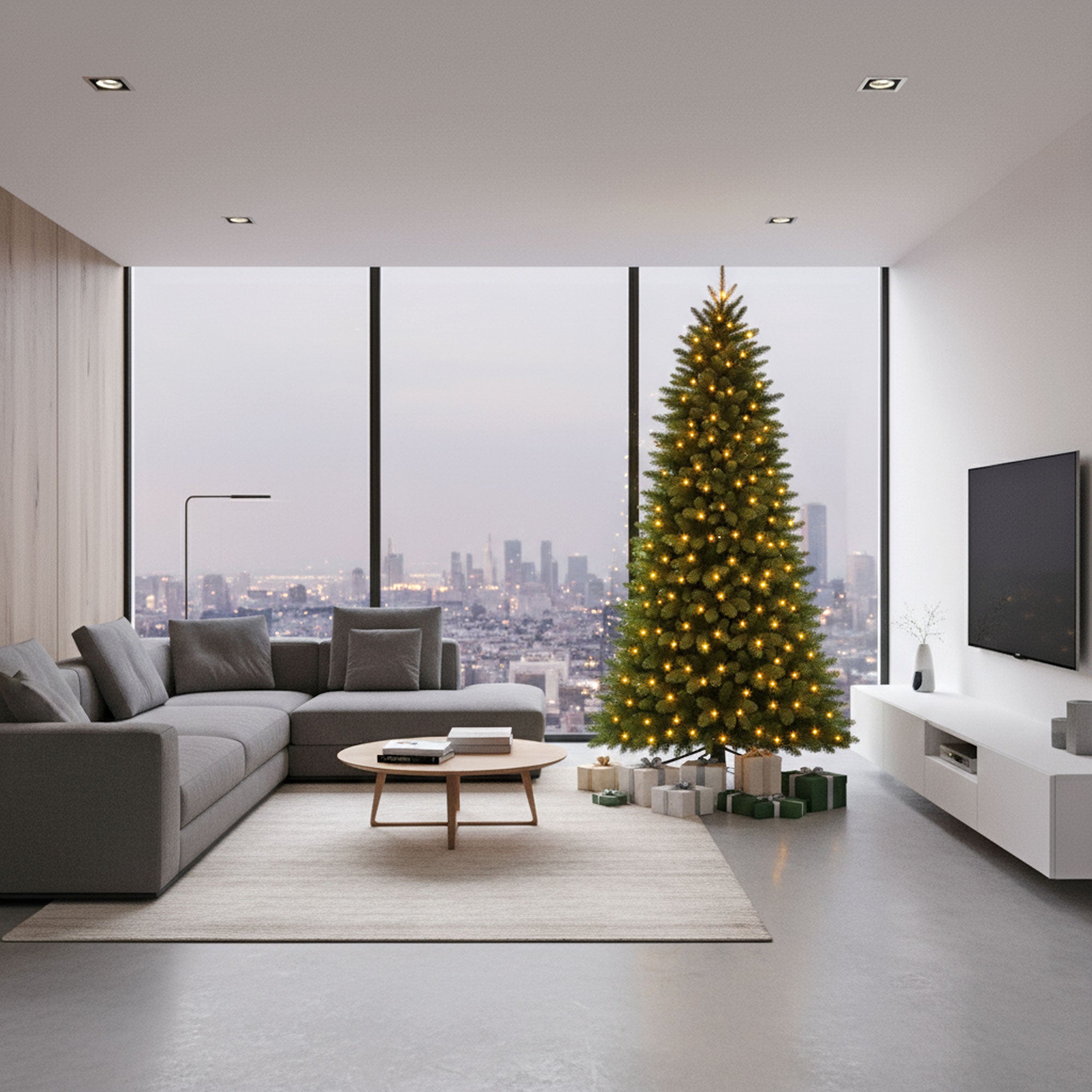 Venus - Albero di Natale Tradizionale con 200 Luci LED in PE e PVC Ø78x150H cm, 647 Punte