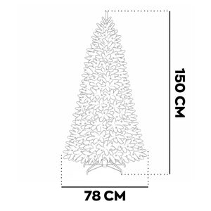 Venus - Albero di Natale Tradizionale con 200 Luci LED in PE e PVC Ø78x150H cm, 647 Punte