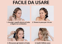 Tubo Arricciacapelli Senza Calore Capelli Ricci Boccoli In Seta In Tinta Unita - Arricciacapelli - Bianco