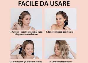 Tubo Arricciacapelli Senza Calore Capelli Ricci Boccoli In Seta In Tinta Unita - Arricciacapelli - Bianco