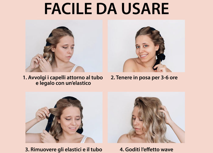 Tubo Arricciacapelli Senza Calore Capelli Ricci Boccoli In Seta In Tinta Unita - Arricciacapelli - Grigio Chiaro