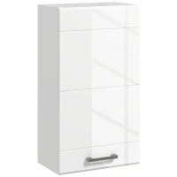 kleankin Mobiletto Bagno in MDF a Muro con 3 Ripiani e Ripiano Superiore Regolabile, 37x22.5x70 cm, Bianco