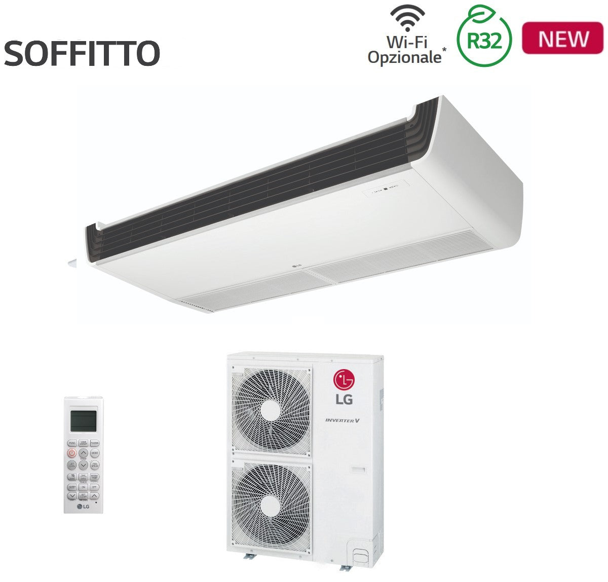 Climatizzatore Condizionatore LG Soffitto Inverter 60000 Btu UV60F Trifase R-32 Wi-Fi Optional Telecomando di Serie Incluso - Novità