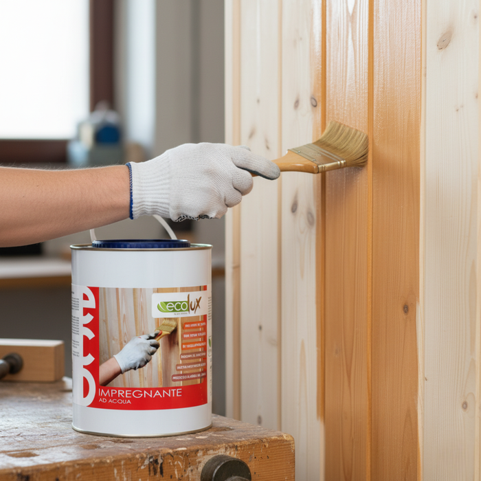 Ecolux impregnante fondo protettivo acrilico pigmentato noce chiaro per legno *** formato 2.5 lt, confezione 1