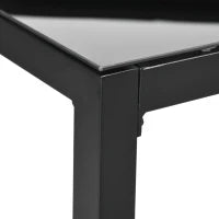 Tavolo da Giardino Rettangolare per 8 Persone in Alluminio e Vetro, 180x80x72cm, Nero