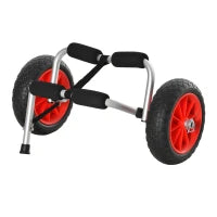 Carrello per Kayak Pieghevole Pneumatici 25cm Adatto a Tutte le Superfici Max 70kg Alluminio 62x35x30cm