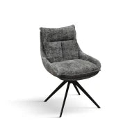 PAZZO DESIGN Sedia Biagio Grigio set da 2 sedie con rivestimento in tessuto e gambe in metallo