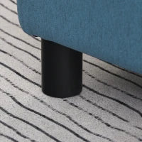 Pouf Poggiapiedi Imbottito e Rettangolare in Poliestere e Plastica, 40x30x24 cm, Blu Scuro