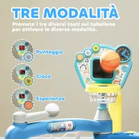 Gioco per Bambini 5 in 1 per Calcio, Basket, Golf, Baseball e Bowling, in PP e ABS, 88.6x38.7x60.4-68 cm