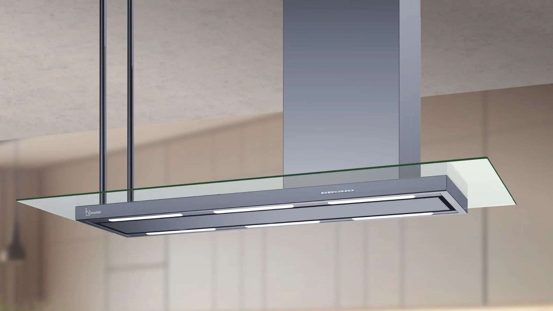 CAPPA ELEA ISOLA STYLE CON VETRO cm 146  Destra - Inox- 800 m3/h