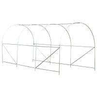 Serra da Giardino a Tunnel 4x2x2m con Struttura in Acciaio e Telo in Polietilene Bianco